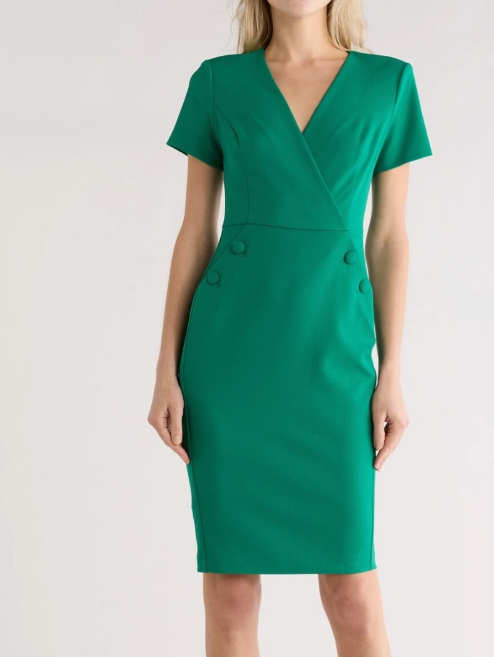 Calvin Klein V-Neck Button Sheath Dress Size 4